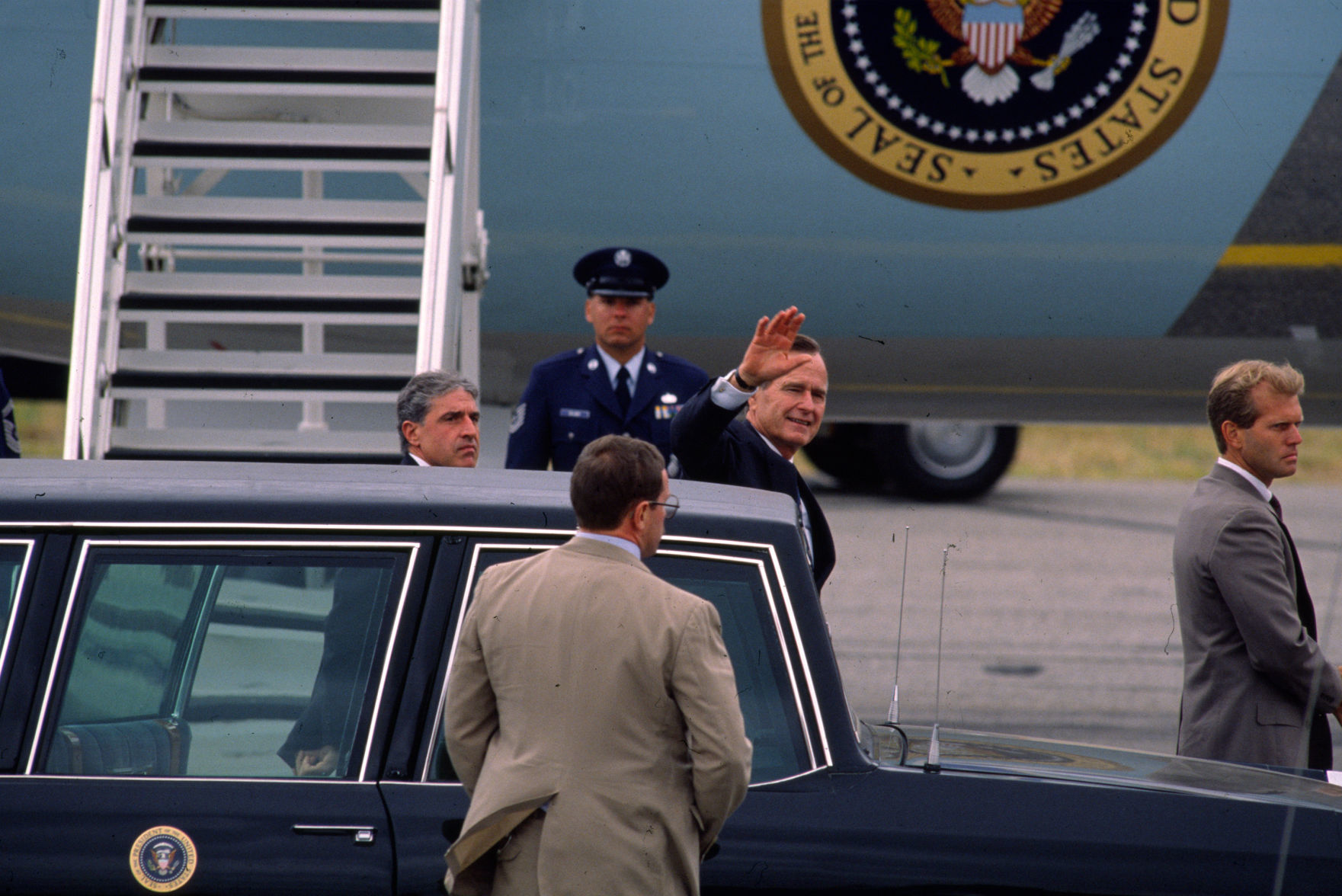 George H.W. Bush arrives in Billings